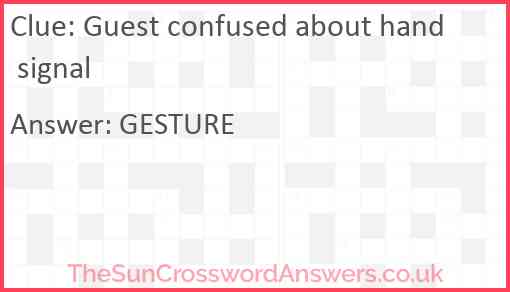 Guest confused about hand signal Answer