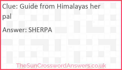 Guide from Himalayas her pal Answer