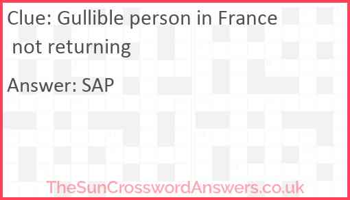 Gullible person in France not returning Answer