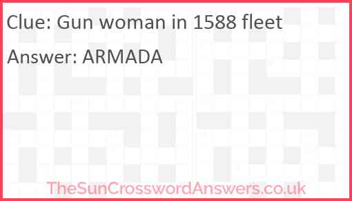Gun woman in 1588 fleet Answer