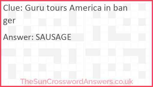 Guru tours America in banger Answer