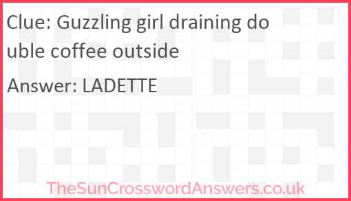Guzzling girl draining double coffee outside Answer