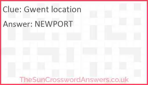Gwent location Answer