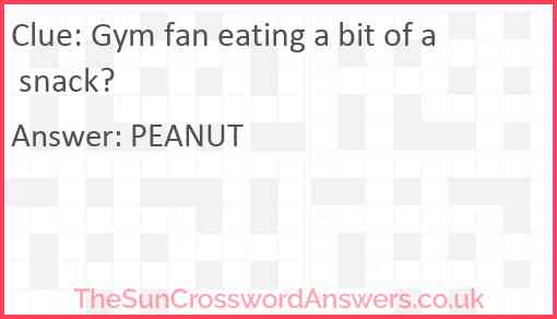 Gym fan eating a bit of a snack? Answer