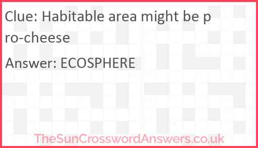 Habitable area might be pro-cheese Answer