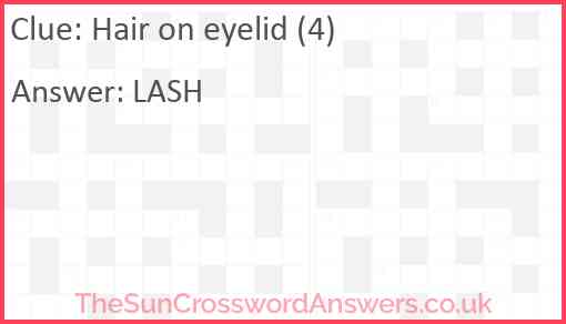 Hair on eyelid (4) Answer