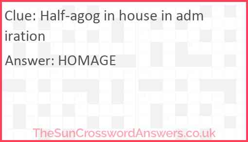 Half-agog in house in admiration Answer
