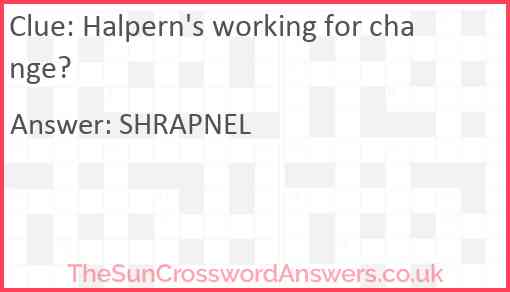 Halpern's working for change? Answer