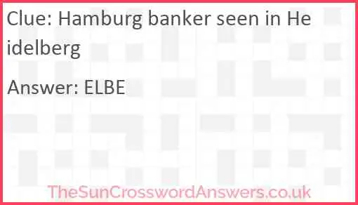 Hamburg banker seen in Heidelberg Answer
