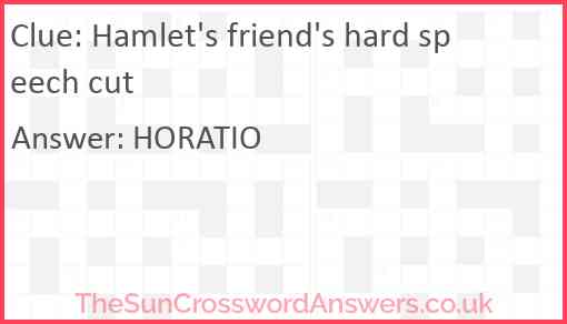 Hamlet's friend's hard speech cut Answer
