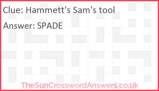 Hammett's Sam's tool Answer