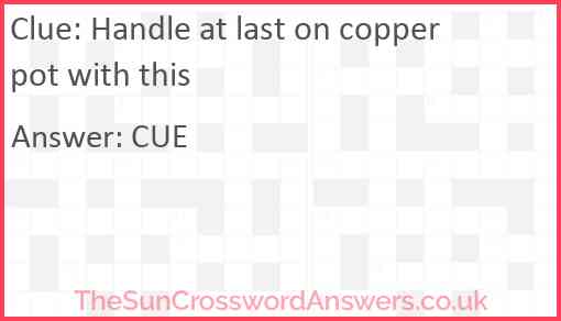 Handle at last on copper pot with this Answer