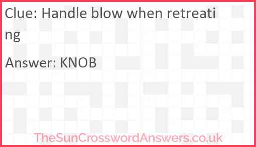 Handle blow when retreating Answer