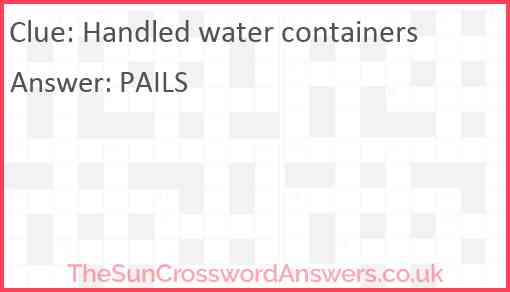 Handled water containers Answer