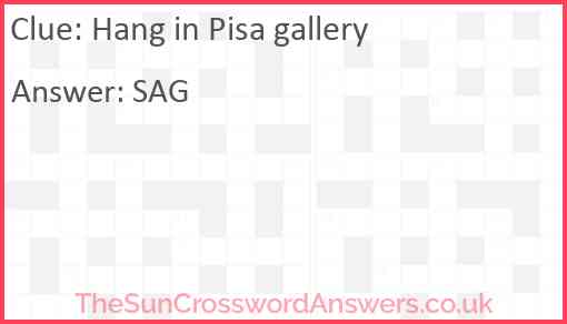 Hang in Pisa gallery Answer