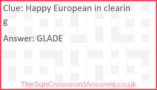 Happy European in clearing Answer