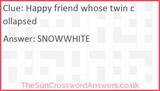 Happy friend whose twin collapsed Answer