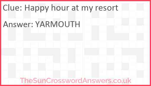 Happy hour at my resort Answer