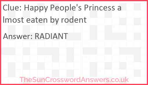 Happy People's Princess almost eaten by rodent Answer