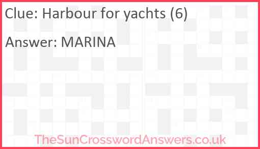 Harbour for yachts (6) Answer