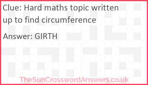 Hard maths topic written up to find circumference Answer