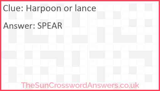 Harpoon or lance Answer