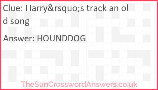 Harry&rsquo;s track an old song Answer