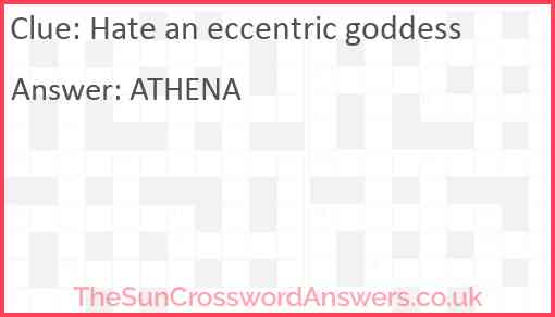 Hate an eccentric goddess Answer