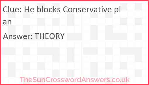 He blocks Conservative plan Answer