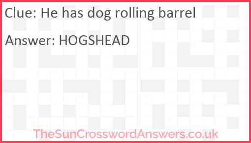 He has dog rolling barrel Answer