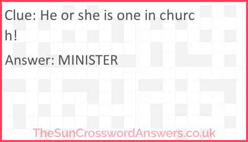 He or she is one in church! Answer