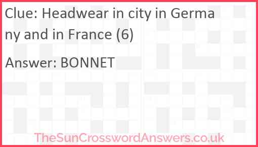 Headwear in city in Germany and in France (6) Answer