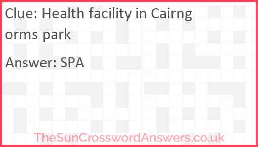 Health facility in Cairngorms park Answer