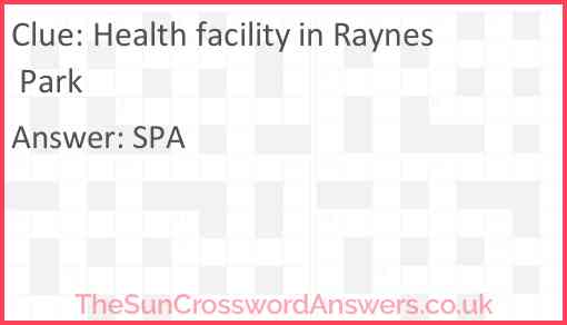 Health facility in Raynes Park Answer
