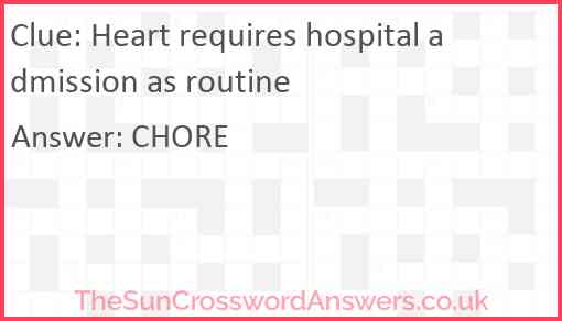 Heart requires hospital admission as routine Answer