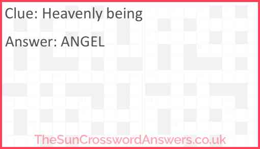 Heavenly being crossword clue TheSunCrosswordAnswers co uk
