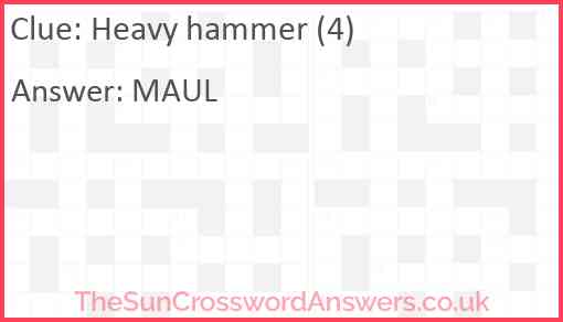 Heavy hammer (4) Answer