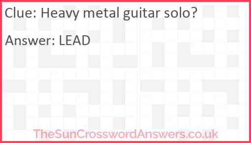 Heavy metal guitar solo? Answer