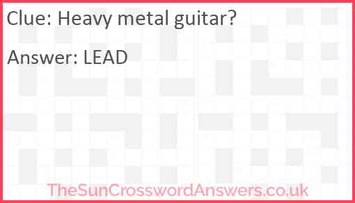 Heavy metal guitar? Answer