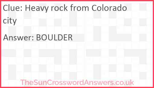 Heavy rock from Colorado city Answer