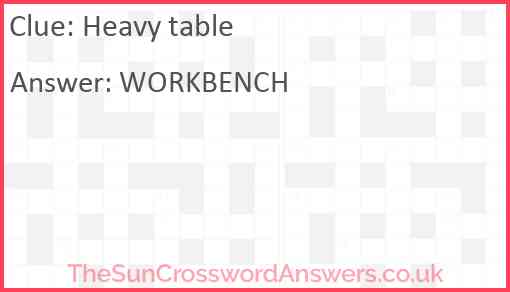 Heavy table Answer