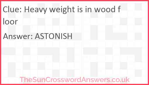 Heavy weight is in wood floor Answer
