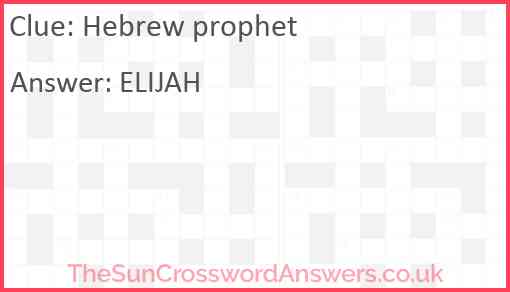Hebrew prophet Answer