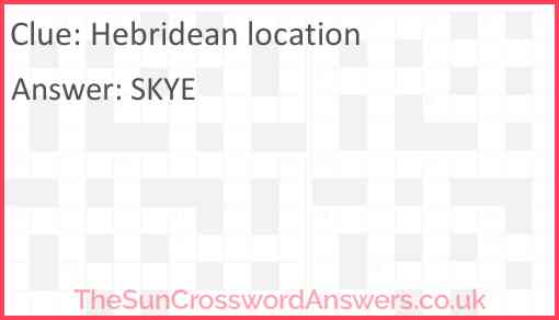 Hebridean location Answer
