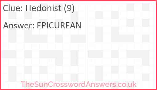 Hedonist (9) Answer