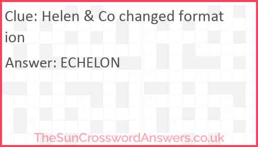 Helen & Co changed formation Answer