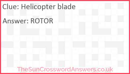 Helicopter blade Answer