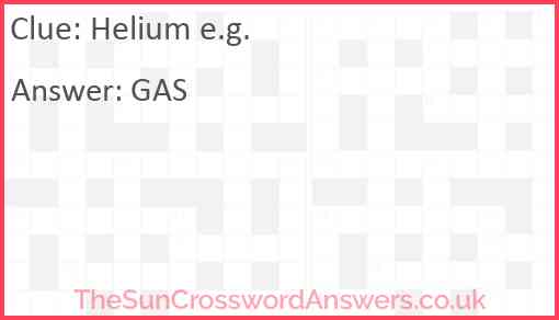 Helium e.g. Answer