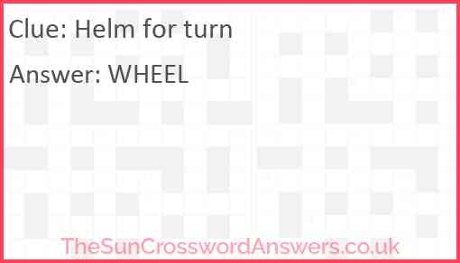 Helm for turn Answer
