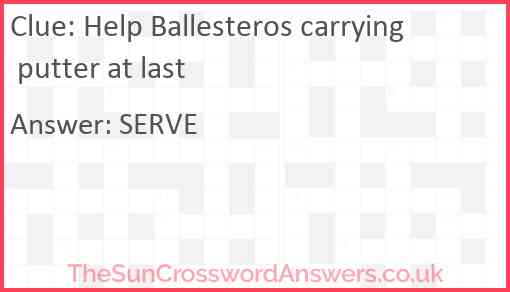 Help Ballesteros carrying putter at last Answer